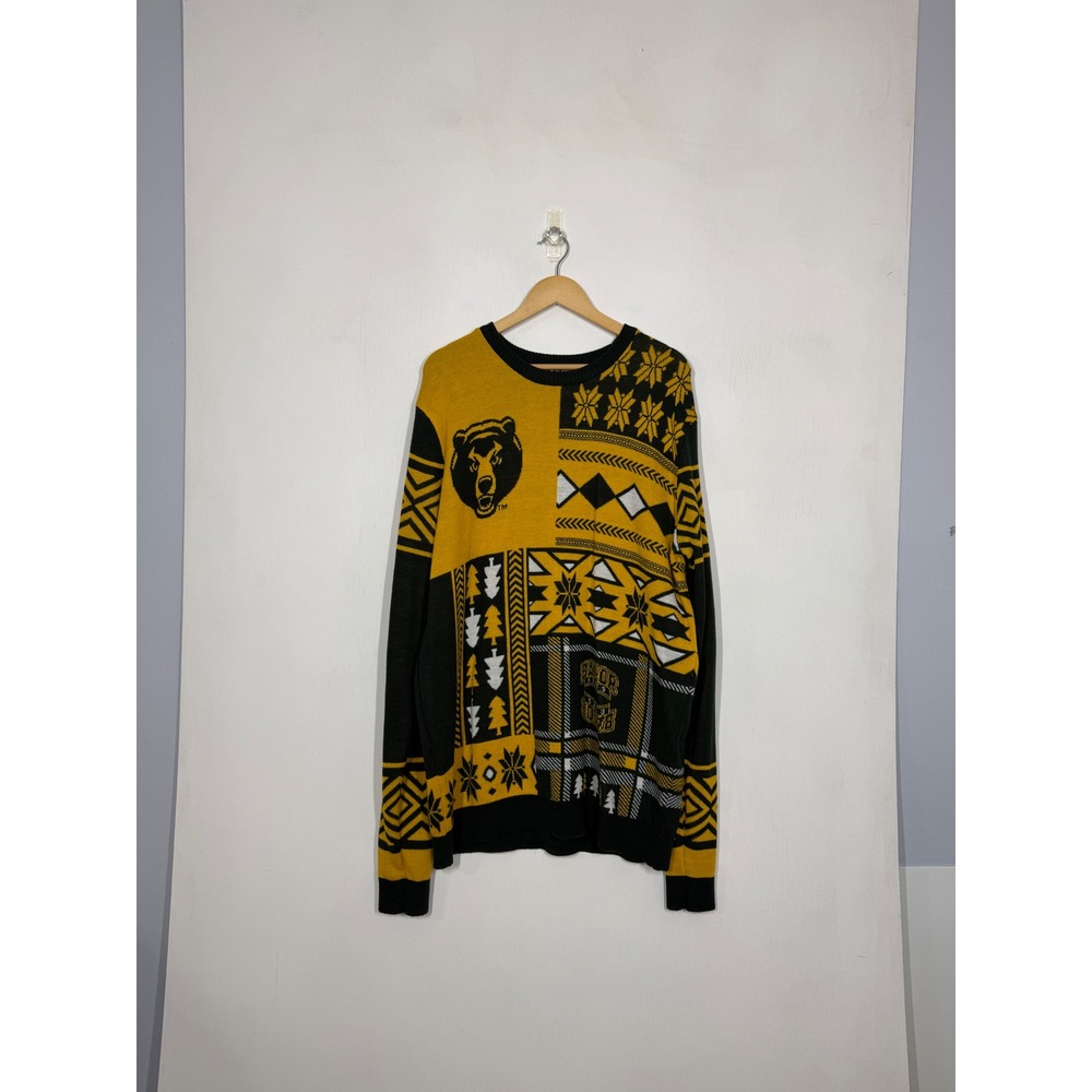 Baylor Bears Sweater 2XL Gold Green Patchwork NCAA Ugly Holiday Knit BU College
